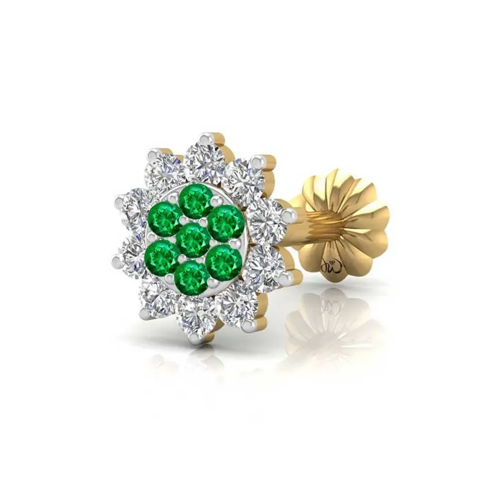 Diamond color stone nosepin