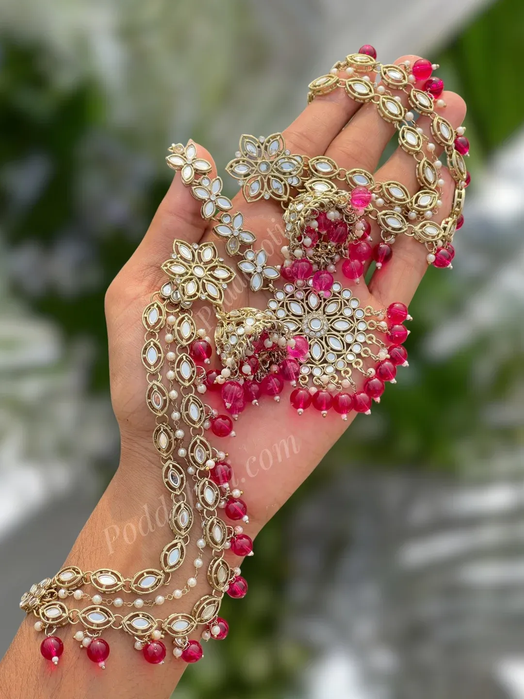 Kundan Earrings With Tana and Tikli!
