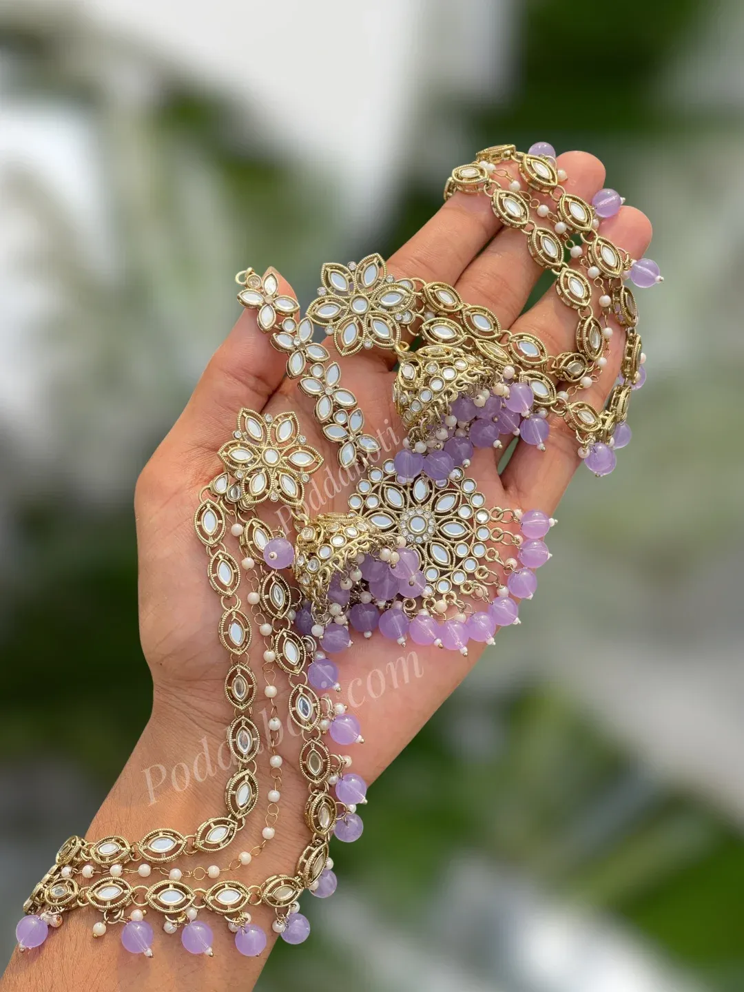 Kundan Earrings With Tana and Tikli!