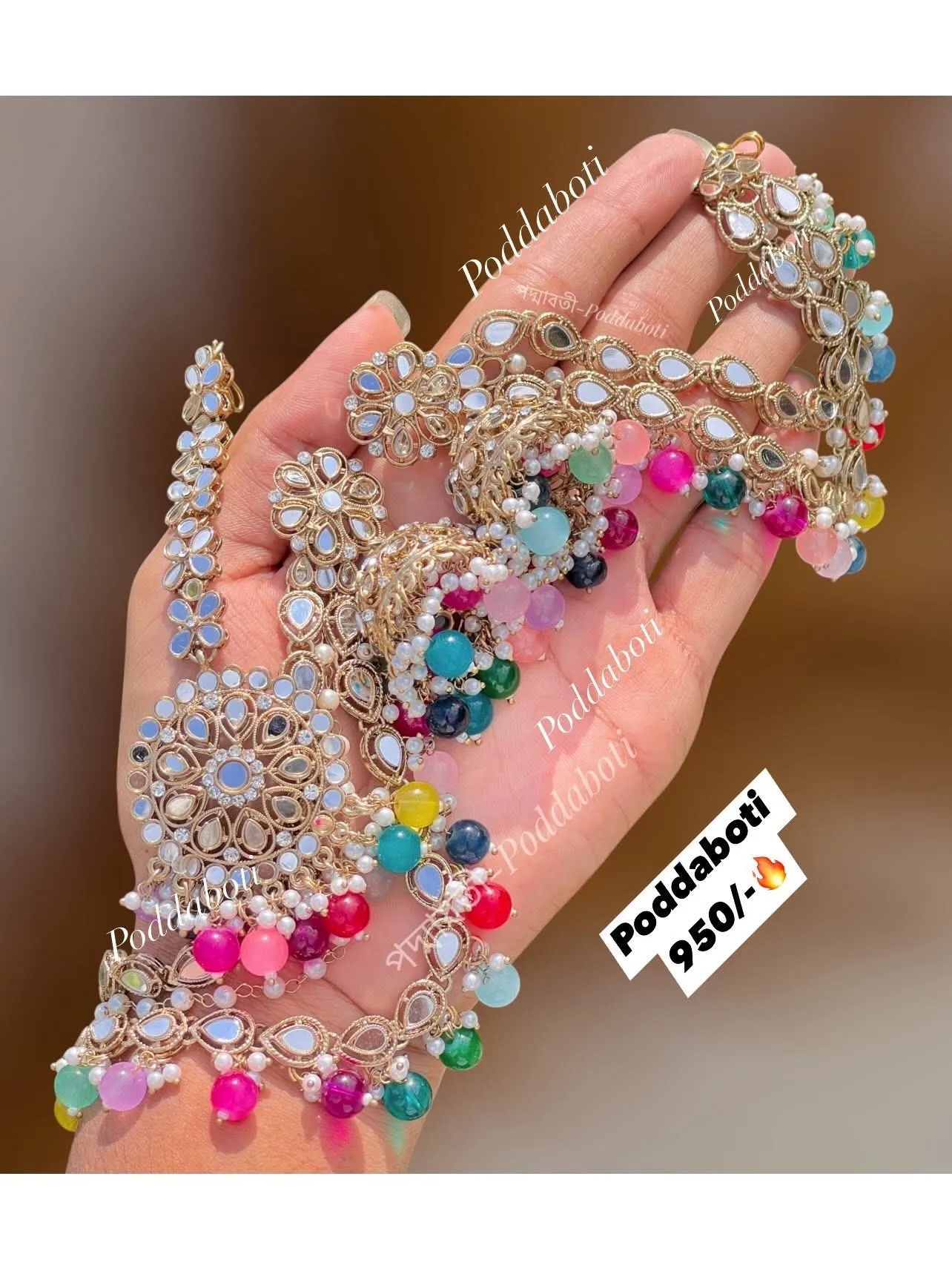 Kundan Earrings With Tana and Tikli!