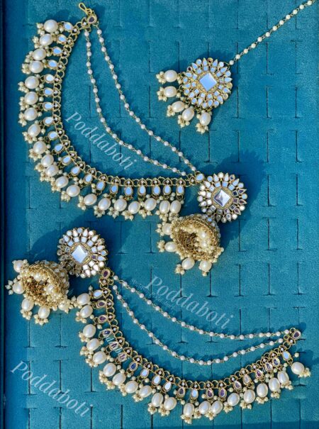 Most famous Bahubali earrings, long tana, Beautiful Tikli