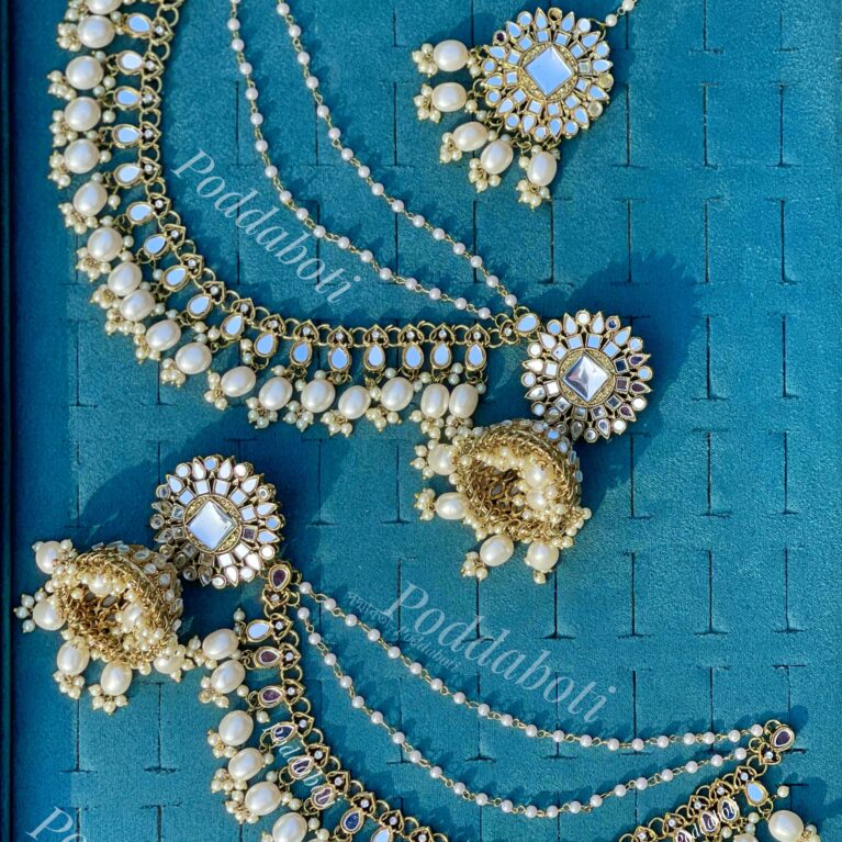 Most famous Bahubali earrings, long tana, Beautiful Tikli