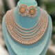 Pearl Necklace with round shape Earrings