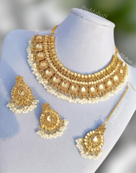 Gorgeous necklace with Earrings and Tikli