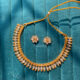 Gold plated simple necklace with cute earrings (Gold & Silver)