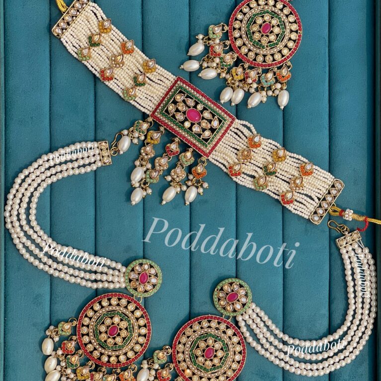 Pakistani inspired gorgeous Choker with Earrings & Tikli