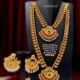 Joypuri matte gold long necklace and sitahar combo