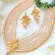 Layer pearl sitahar with earrings